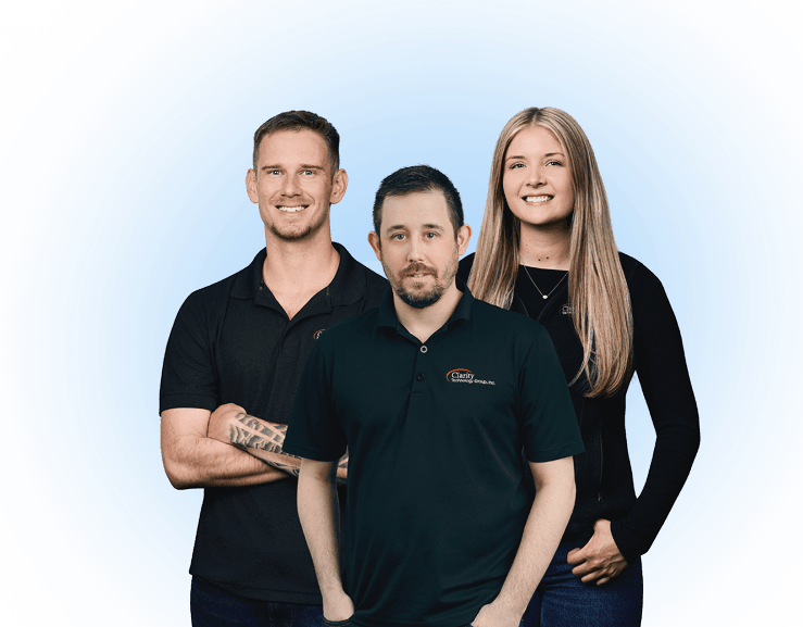 Clarity Technology Group team members Tegan, Chris and Keahna
